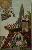 Bebe - Baby // Group In Ballon - On Roof Used 1914 NL - Sonstige & Ohne Zuordnung