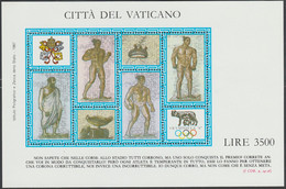 518 Vaticano - Varietà  1987 - Olimphilex Il Foglietto Senza La Stampa Calcografica Del Rosso N. 9a. Cert. Diena. CatMNH - Varietà E Curiosità