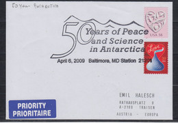 USA 2009 Cover 50 Years Of Peace And Science In Antarctica Ca Baltimore April 5th. 2009 (57789) - Events & Commemorations