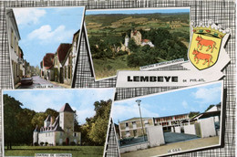 LEMBEYE VIEILLE RUE CHATEAU D'ARRICAU BORDES COLLEGE C.E.G. CHATEAU DE CORBERES 1972 - Lembeye