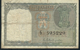 INDIA P71b 1 RUPEE Type 1949 Issued 5.6.1950 Signature Ambegaonkar #N/78 AVF FOLDS 2 P.h. - Inde