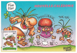 B01-398 Carte Maximum BD FDC Dédé Le Néo-calédonien Hilare - Noumea Magenta 09-12-1992 - Cartoline Maximum