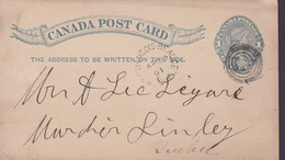 Canada Postal Stationery Ganzsache Entier Victoria ST. FRANCOIS BEAUCE Quebec 1891 (2 Scans) - 1860-1899 Victoria