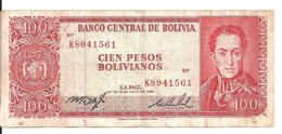 BOLIVIE 100 PESOS L.1962 VF P 163 - Bolivia