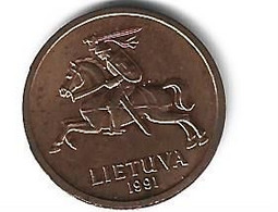 *lithuinia 20 Senti 1991  Km 89  Unc - Lithuania