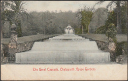 The Great Cascade, Chatsworth House Gardens, Derbyshire, 1905 - Stengel Postcard - Derbyshire