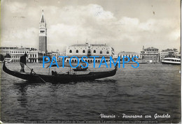 187336 ITALY VENEZIA PANORAMA WITH GONDOLA AND BOAT STAMP LAVORO 100 LIRE CIRCULATED TO ARGENTINA POSTAL POSTCARD - Unclassified