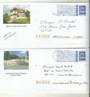 PAP REPIQUAGE LAXOU 54520 2 ENVELOPPES DIFFERENTES. - PAP: Aufdrucke/Blaues Logo