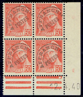 PREO - Bloc De 4 - Coin Daté - N°83 XX MNH - 1940 - 1893-1947