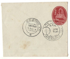 Nepal Coronation First Day Cancelled Cover Stained - Népal