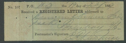 British India Registered Letter Receipt 1869 Hyderabad - 1858-79 Compañia Británica Y Gobierno De La Reina