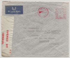 IMPERIAL AIRWAYS 1941 PALESTINE Jerusalem To AUSTRALIA Melbourne EMA Meter Cancel Censor 69/5533 PC 22 - Aviones