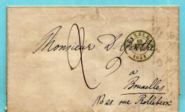 Brief Met Inhoud, Afst. BRUXELLES 10/02/1851 / 3-4S Naar Bruxelles, Port : 2 - 1849-1865 Medaillen (Sonstige)