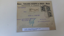 1926 RACCOMANDATA Nel Distretto MONZA-CITTA'c.30x3 Michetti-O330 - Marcophilie (Avions)