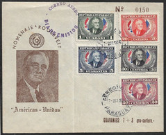 1950 PARAGUAY, FDC AIRMAIL FRANKLIN D. ROOSEVELT, Sc. C184-C188, Nº. 0150 - Paraguay