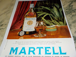 ANCIENNE PUBLICITE MEDAILLON  COGNAC  MARTELL 1962 - Alcools