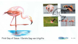 Aruba 2022, Flamingoes, 4val In FDC - Flamants