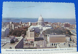 (M) MADISON - WISCONSIN -  PANORAMA - LAGO MENDOTA - VIAGGIATA - Madison