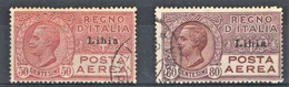 LIBIA 1928 POSTA AEREA SOP.TI "LIBIA"  SERIE CPL .USATA - Libya