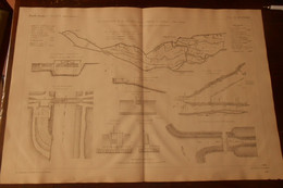 Plan D'un Type D'irrigation De 100 Hectares Dans La Commune De Lestelle En Haute Garonne.1875 - Obras Públicas