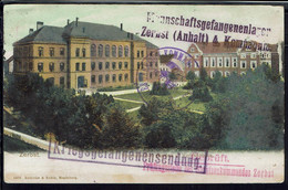 Fr / Allemagne - Carte Postale En FM De Zerbst Du 12 Déc. 1914 Pour Dijon (Fr). Contrôles De Censure, Nombreux Cachets. - Guerra Del 1914-18