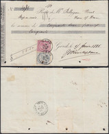 Belgique 1884 -Reçu Avec Cob Nr.: 39+46 De Gand . Affiare Mixte .....  (DD) DC-10960 - 1883 Leopold II