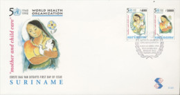 Suriname 1998, WHO, 2val In FDC - OMS