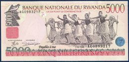 RWANDA 5000 FRANCS P-28b Dancers - National Bank Of Rwanda Building, Kigali 1998 UNC - Ruanda