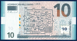 AZERBAIJAN - AZERBAÏDJAN - ASERBAIDSCHAN 10 MANAT P-27 MILLI BANKI Maiden Tower, Old City Drawing - Map 2005 UNC - Azerbaïjan