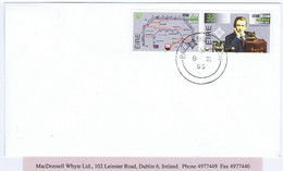 Ireland 1995 Marconi Radio 32p Se-tenant Pair Fine Used On Cover, Neat Dublin Cds BAILE ATHA CLIATH 8 VI 95 - Lettres & Documents