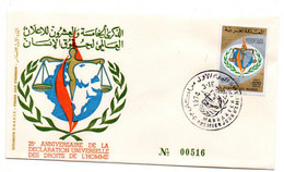 Maroc --1974 -- FDC -- 25° Anniversaire Déclaration Universelle Des Droits De L'Homme ........cachet  MARRAKECH - Marruecos (1956-...)