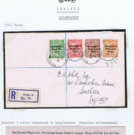 Ireland 1923 Harrison Saorstat 3-line Coils, Set Of 4 Paying 5d Registered Letter Rate Used On 1923 Cover HIGH ST DUBLIN - Lettres & Documents