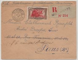 MADAGASCAR 1936 Lettre Recommandée MIANORIVAZO Transit TANANARIVE Pour Paris FRANCE - Storia Postale