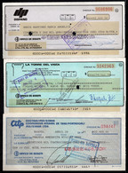 CH03 - COLOMBIA - 1990'S- USED LOT X 9 CHECKS - "BOGOTA BANK TO PRIVATE COMPANIES" - SCARCES - - Cheques & Traveler's Cheques