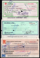 CH04 - COLOMBIA - 1990'S- USED LOT X 9 CHECKS - "BOGOTA BANK TO PRIVATE COMPANIES" - SCARCES - - Cheques En Traveller's Cheques