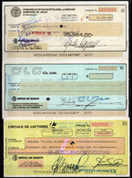 CH08 - COLOMBIA - 1990'S- USED LOT X 9 CHECKS - "BOGOTA BANK TO PRIVATE COMPANIES" - SCARCES - - Cheques & Traveler's Cheques