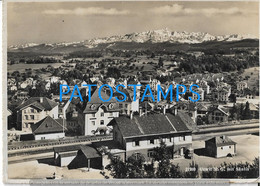 187401 SWITZERLAND UZWIL VIEW PANORAMA & RAILROAD CIRCULATED TO ARGENTINA POSTAL POSTCARD - Uzwil