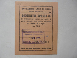 VIEUX PAPIERS - NAVIGAZINE LAGO DI COMO : Biglietto Speciale 1955 - Europe