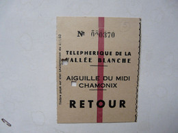 VIEUX PAPIERS - TELEPHERIQUE DE LA VALLEE BLANCHE : Aiguille Du Midi CHAMONIX - Sonstige