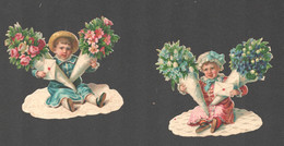 ENFANT AVEC BOUQUETS DE FLEURS  ET LETTRE  / COURRIER  D796 - Enfants