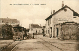 Bonnétable * La Gare Des Tramways Tram * Ligne Chemin De Fer - Bonnetable