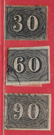 Brésil N°13A, 14A, 15A Noir 1850-66 O - Used Stamps