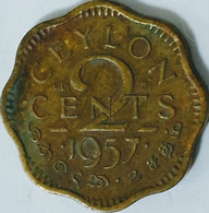 Ceylon - 2 Cents, 1957, KM# 124 - Other - Asia