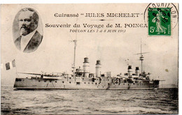 Toulon - Cuirasse Jules Michelet - Voyage De Pointcarré - 7 Et 8 Juin 1913 -  CPA°W - Toulon