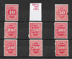 Brésil Taxes N°1, 3 à/to 9 Rouge-carmin 1890 (*) - Timbres-taxe