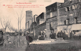 VERFEIL (Haute-Garonne) - Allée Frascati Et Vieux Clocher Effondré Le 28 Mai 1924 - Marché - Verfeil