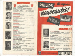 Publicité, PHILIPS , Disques , Nouveautés , Février 1955, 4 Pages, 2 Scans,  Frais Fr 1.65 E - Advertising