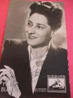 Portrait D'Artiste/ Yvonne BLANC/ Pianiste Et Chanteuse/Disque La Voix De Son Maitre/ Vers 1950       PA261 - Gehandtekende Foto's