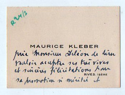 VP19.816 - RIVES ( Isère ) - CDV - Carte De Visite - Mr Maurice KLEBER ( Société BFK Entreprise Papetière Française ) - Visiting Cards