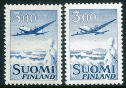 FINLAND 1963  Airmail 3.00 M. Both Types MNH / **  Michel 579x I, 579y II - Ongebruikt